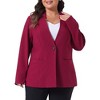 Agnes Orinda Women's Plus Size Button Long Sleeve Office Work Business Suit Blazers - image 2 of 4