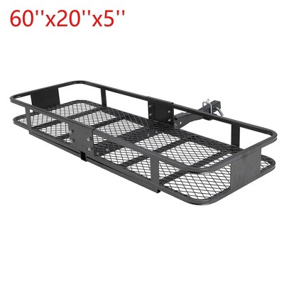 60"x20"x5" Folding Hitch Mounted Cargo Carrier Luggage Basket Fit 2" Receiver