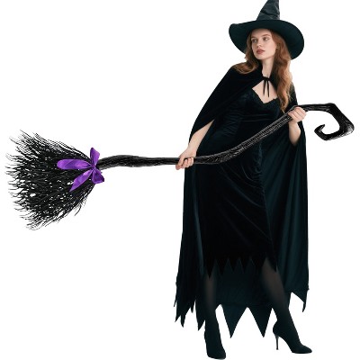 Joyfy  55'' Witch Broom Halloween Decorations,Wizard Cosplay Prop Witch Flying Dancing Broomstick,,Witch Costume Accessories,Parties Supplies