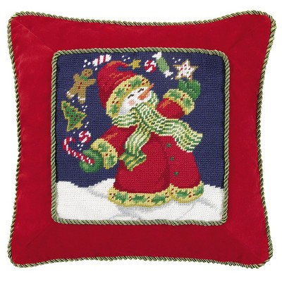 C&F Home Juggling Snowman Needlepoint Pillow