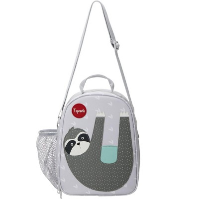 3 Sprouts Gray and Teal Sloth Insulated Kids Lunch Bag