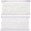 Bright Creations 2 Pack 15-Yard Crochet Lace Ribbons Trim Rolls for Crafts & Party Decorations, 0.5 & 0.7 in Wide, White - 4 of 4