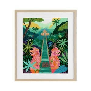 Stupell Industries Monkey Forest Stairs to Temple Framed Print Under Glass - 1 of 4