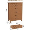 5 Drawer Dresser for Bedroom, Brown 5 Chest of Drawers Nightstand with Elegant V Shape Design, Wooden Dresser Organizer for Living Room, Nursery - 2 of 4