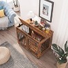 Gulches Rustic Brown Sliding Door Dog Cage with Partition for Two Puppies - 3 of 4