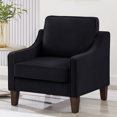 Modern Loveseat sofa for Living Room, Upholstered Velvet Small Couch with Wooden Legs for Livingroom Bedroom