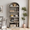 71" Tall Arched Bookshelf, 5 Tier Wooden Bookcase with Open Shelves, Freestanding Display Storage Cabinet for Living Room Home Office - 2 of 4