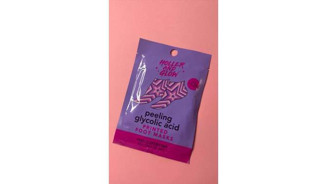 Holler and Glow Pedi Superstar Peeling Glycolic Acid Foot Mask - 1.35 fl oz, 2 of 8, play video