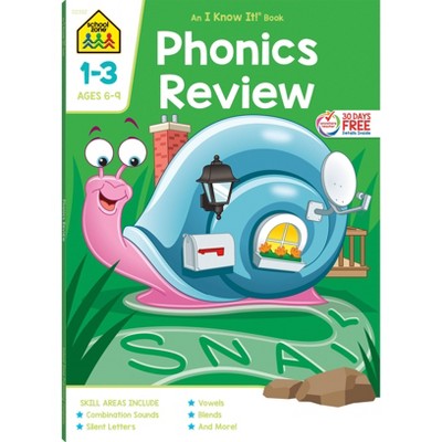School Zone Phonics Review Grades 1-3 Workbook - (Phonics Deluxe) (Paperback)