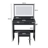 INFURNIC Vanity Tables Large Mirror Makeup Desk with Adjustable Lighting and Hair Dryer Holder 5 Drawers for Bedroom, Black, 31.5"*15.75"*53.15" - 2 of 4