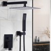 WOWOW Single Handle 2-Spray 1.8 GPM with 12 in. Square Shower Head and Adjustable Heads Shower Faucet in Brushed Nickel - 2 of 4