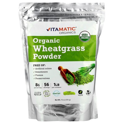 Vitamatic Organic Wheatgrass Powder, 16 oz (454 g)