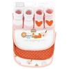 Hudson Baby Infant Girl Cotton Bib and Sock Set, Pumpkin Spice, One Size - 2 of 4