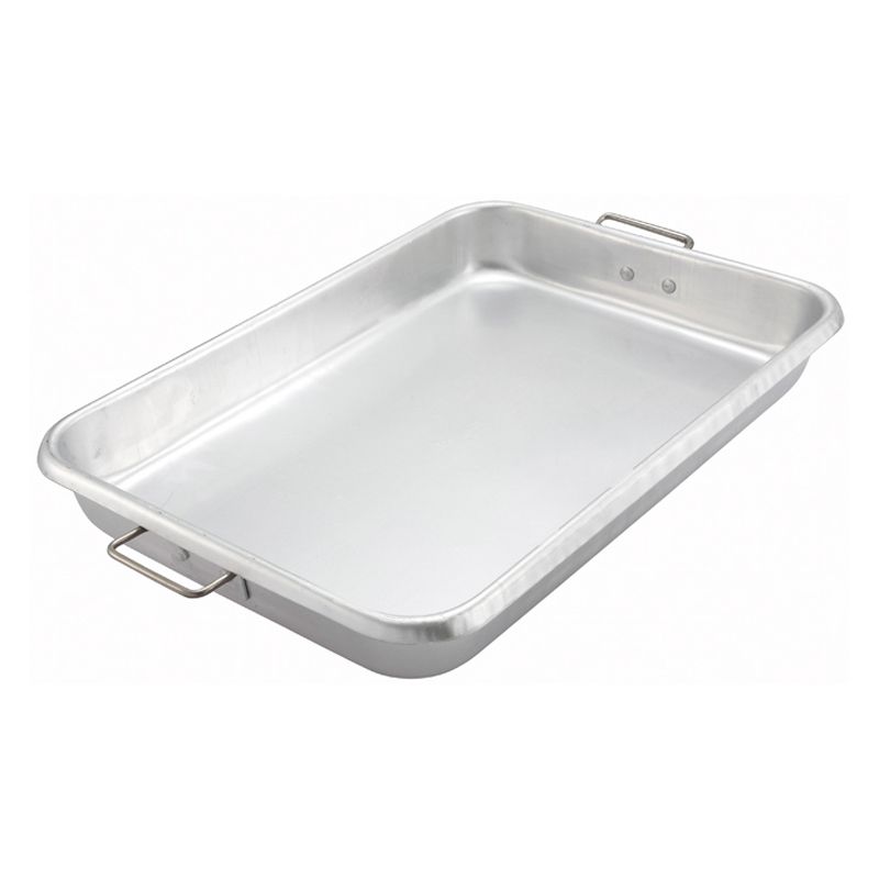 Winco Roast Pan with Straps, Aluminum, 18" x 34.5", 2.4mm thick - Silver, 1 of 3