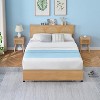 Homhougo Rattan Bed Frame Full with Natural Rattan Headboard and 2 Storage Drawers, LED and Metal Platform with Strong Wooden Slats Support - 2 of 4