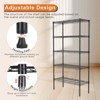 3/4/5 Tier Shelving Unit, Wire Shelf Metal Large Storage Shelves Heavy Duty Height Adjustable Steel Utility Layer Shelf Rack Organizer, Black - 3 of 4