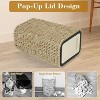 Vynxaria Boho Trash Can with Lid, 2.6 Gallon Rattan Waste Basket with Press Top, Slim Wicker Hamper for Bathroom, Kitchen, Living Room, Bedroom - 2 of 4