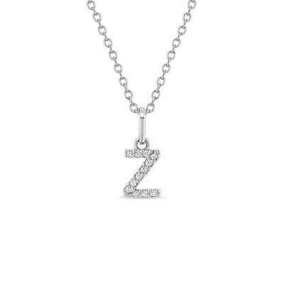 Girls' Cubic Zirconia Letter Sterling Silver Necklace - In Season Jewelry