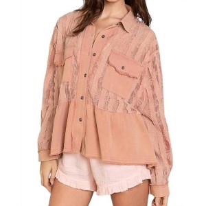 Women's LACE JACKET WITH FRAYED EDGE - POL - 1 of 4