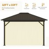 11.9" x 9.8" Hardtop Gazebo with Curtains Netting, Metal Roof Gazebo Canopy with Aluminum Frame and Top Hook - 4 of 4