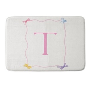 Deny Designs April Lane Art Simple Bow Monogram Memory Foam Bath Mat - 1 of 4