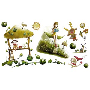 Slickblue Village Landscape Wall Decals – Removable Vinyl Stickers for Home Decor, 13x23.5" - 1 of 3