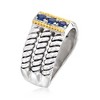 Ross-Simons 0.20 ct. t.w. Sapphire 3-Stone Ring in Sterling Silver With 14kt Yellow Gold - 3 of 4