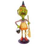 Jorge De Rojas Winifred  -  One Figurine 10. Inches -  Halloween Witch Broom  -  43054  -  Polyresin  -  Green