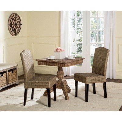Gray Rattan and Cane Parsons Dining Side Chair Set