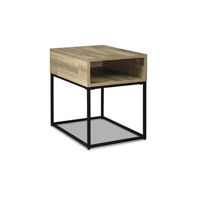 Signature Design by Ashley Contemporary Gerdanet End Table, Natural Brown
