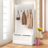 Mshliw Entryway Hall Tree with Coat Rack and Shoe Storage Bench, Standing Organizer with 5 Hooks and Lift-Top Seat for Hallway, Mudroom, or Foyer - 2 of 4