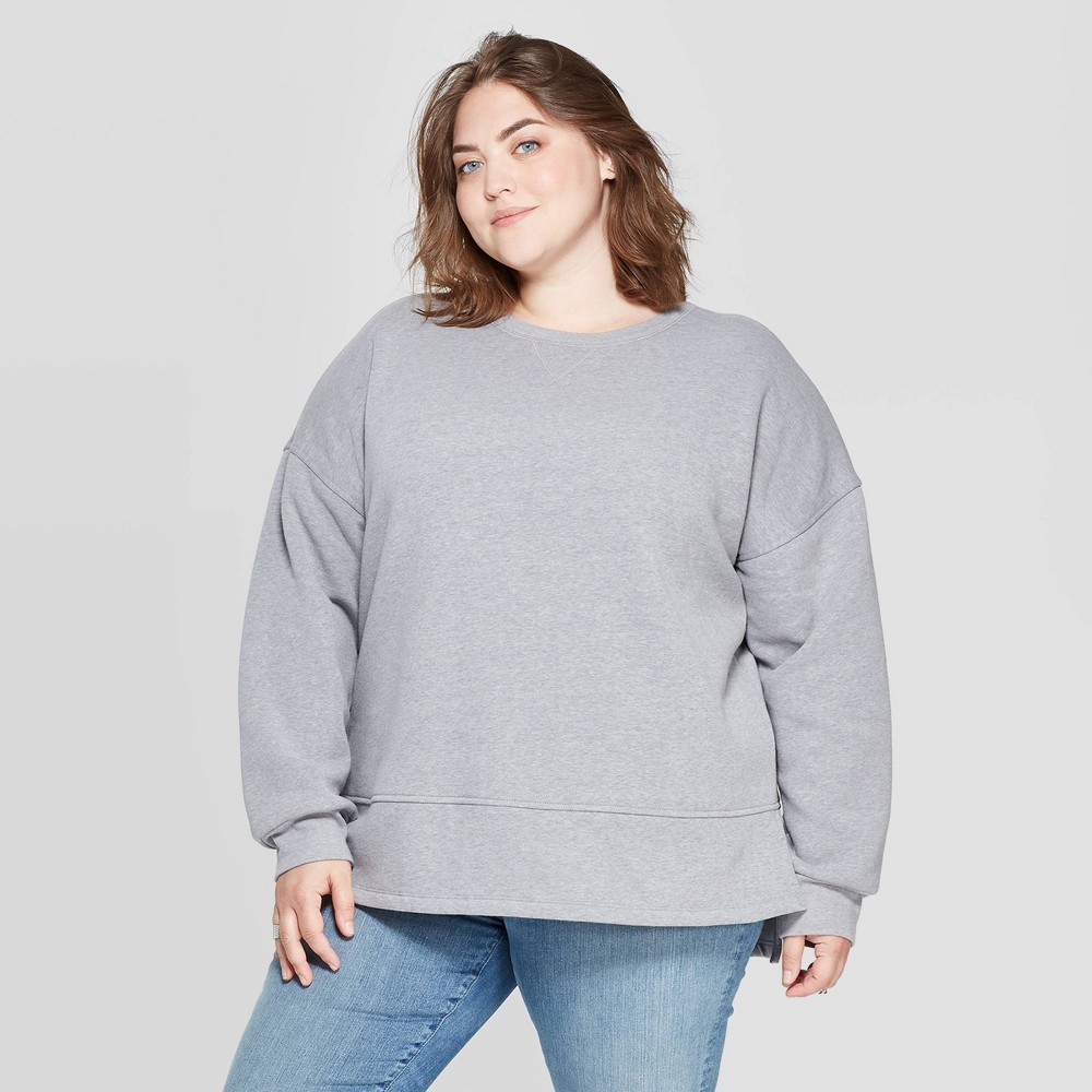 Women's Plus Size Fleece Tunic Pullover Sweatshirt - Universal Thread Heather Gray 3X was $24.99 now $17.49 (30.0% off)