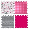 Bacati - Owls in the Woods Pink Fuschia Gray 10 pc Crib Bedding Set with Long Rail Guard Cover - 4 of 4