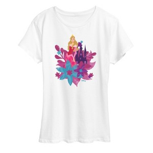Women's - Disney Princess - Aurora Sleeping Beauty Florals Short Sleeve Graphic T-Shirt - 1 of 4