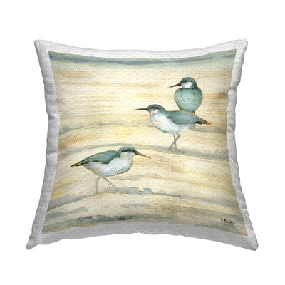 Stupell Industries Three Sandpipers Walking Beach Coast