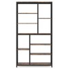 Resenkos Bookshelf, Bookcase Standing Shelf Unts,79" Tall Bookshelf, 8-Tier Staggered Etagere Bookcase Shelving Unit Brown - 3 of 4