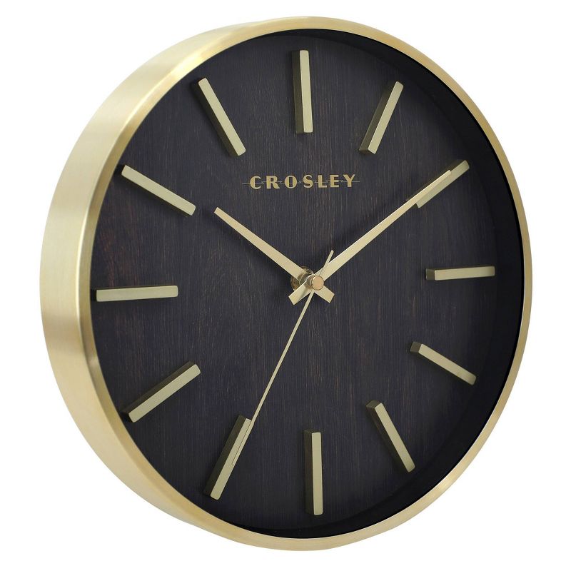 Analog 10&#34; Gold Metal Quartz Accurate with Raised Hour Marks Wall Clock - Crosley, 4 of 7