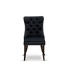 East West Furniture Dallas Parson Dining Room Chairs - Button Tufted Nailhead Trim Black Linen Fabric Padded Chairs, Set of 2, Distressed Jacobean - 3 of 4