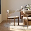 POVISON Mid-Century Modern Wood Dining Chairs Set of 2, Beige & Walnut Linen Side Table, Fully Assembled - 4 of 4