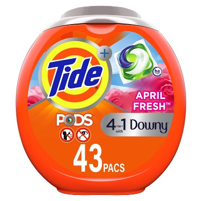 Tide Pods Laundry Detergent Pacs - Downy April Fresh - 41oz/43ct