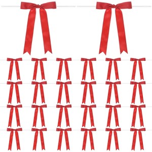 Unique Bargains Polyester Craft DIY Decorative Ribbon Twist Tie Bows 7x5" 50 Pcs - 1 of 4