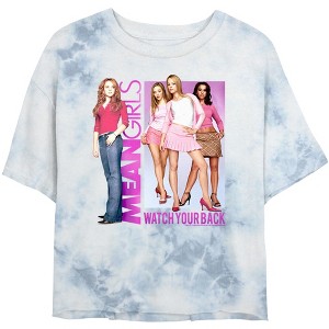 Junior's Women Mean Girls Watch Your Back Movie Poster Crop T-Shirt - 1 of 4