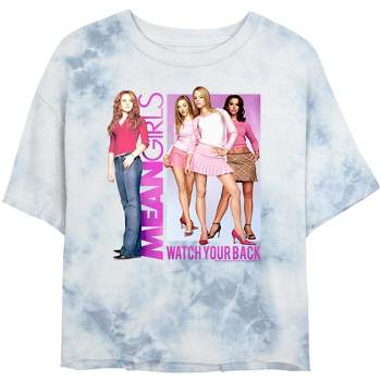 Junior's Women Mean Girls Watch Your Back Movie Poster Crop T-Shirt
