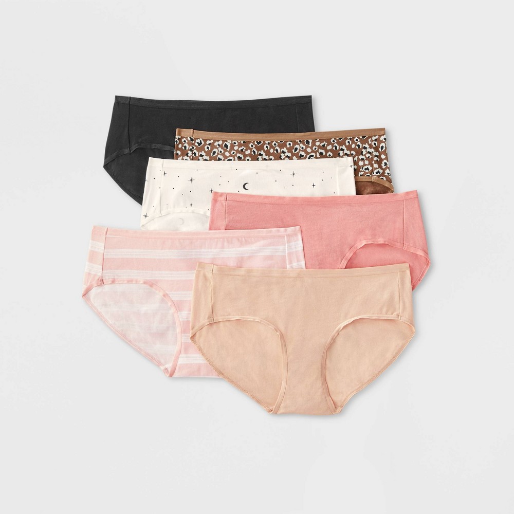 Women's 6pk Hipster Underwear - Auden™ Print MIx L