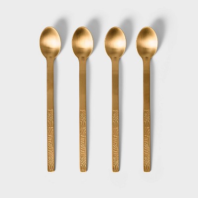 4pc Metal Stirring Teaspoons Gold - Tabitha Brown for Target