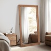 MAYEERTY Full-Length Mirror Solid Wood Vertical Grain Right Angle Rectangle Brown 71x31x2in with Stand - 2 of 4