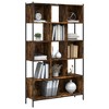vidaXL Bookcase Smoked Oak 40.2 in.x11 in.x67.7 in. Engineered Wood - 4 of 4
