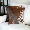 HomeRoots Set of Two 18" Brown and White Cowhide Throw Pillow - 2 of 4