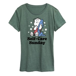 Women's - Peanuts - Self Care Sunday Short Sleeve Graphic T-Shirt - 1 of 4