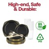 Smarty Had A Party Black w/ Gold Fancy Round Plastic Wedding Set - 30 Sets - 4 of 4